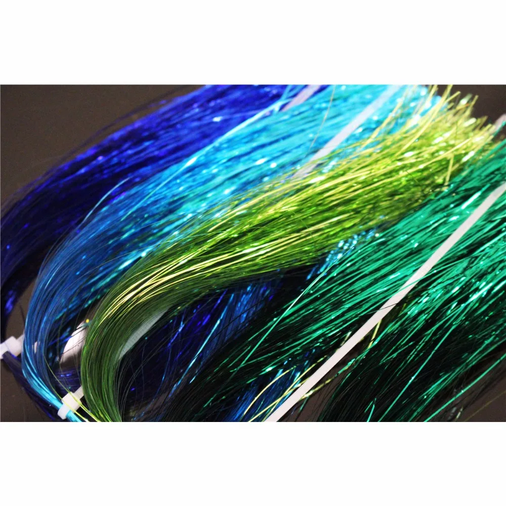 Tigofly 12 Colors 0.3mm Flashabou Tinsel Flat Mylar Crystal Flash Trout Tube Fly Fishing Tying Materials