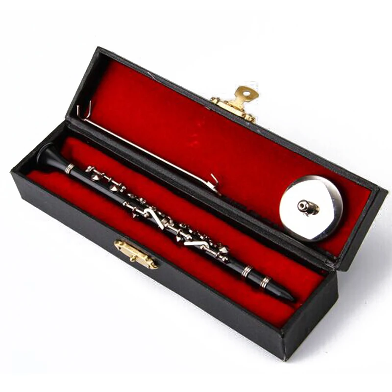 MoonEmbassy Clarinet Model Musical Instrument Miniature Desk Decor Display Realistic Music Lover Birthday Gift