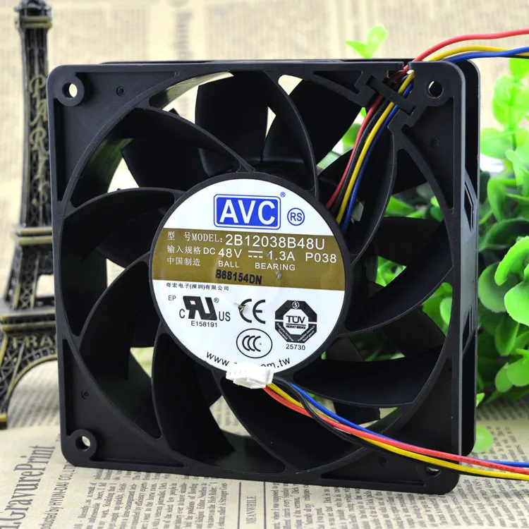 Free Shipping Original AVC 2B12038B48U-P038 DC 48V 1.3A 12cm 120mm 12038 Four-wire PWM cooling fans