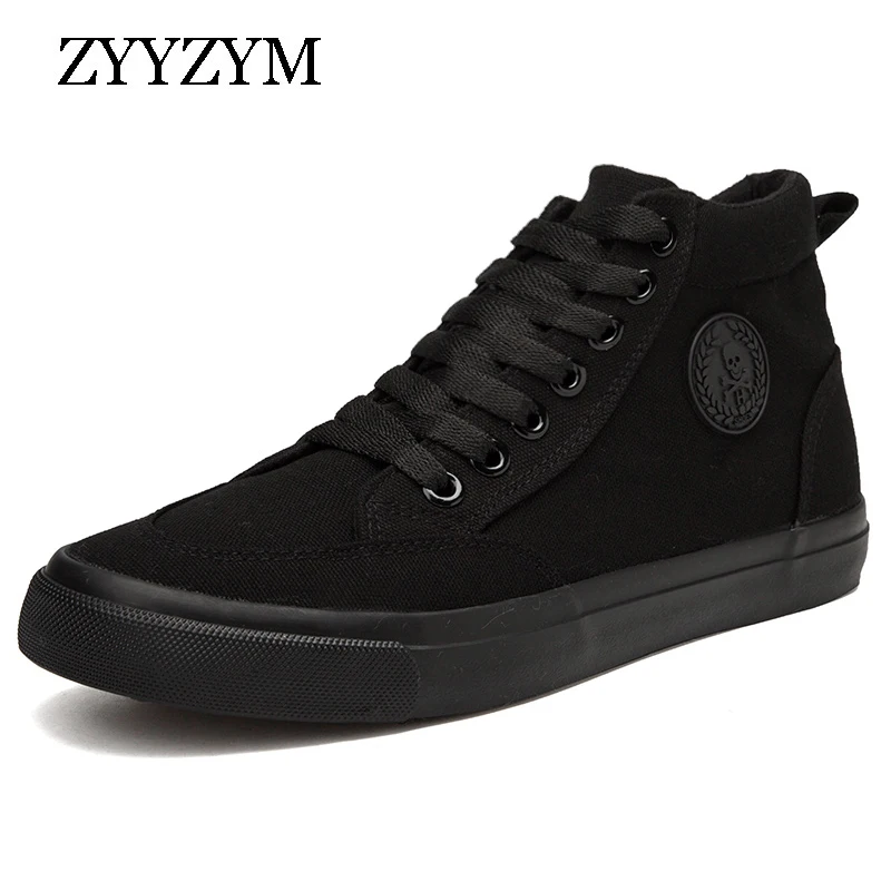 Shoes Men Spring Autumn Lace-up High Top Style Men Vulcanize Shoes Fashion Flats Youth Men Canvas Shoes Sneakers