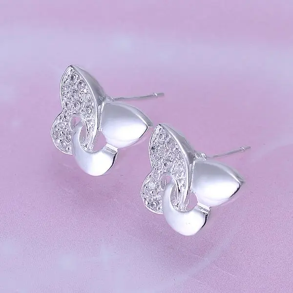 Earrings 925 Silver Earrings 925 Silver Trendy Jewelry Earrings Inlaid Zircon Butterfly Jewelry Free Shippig amzn LE146