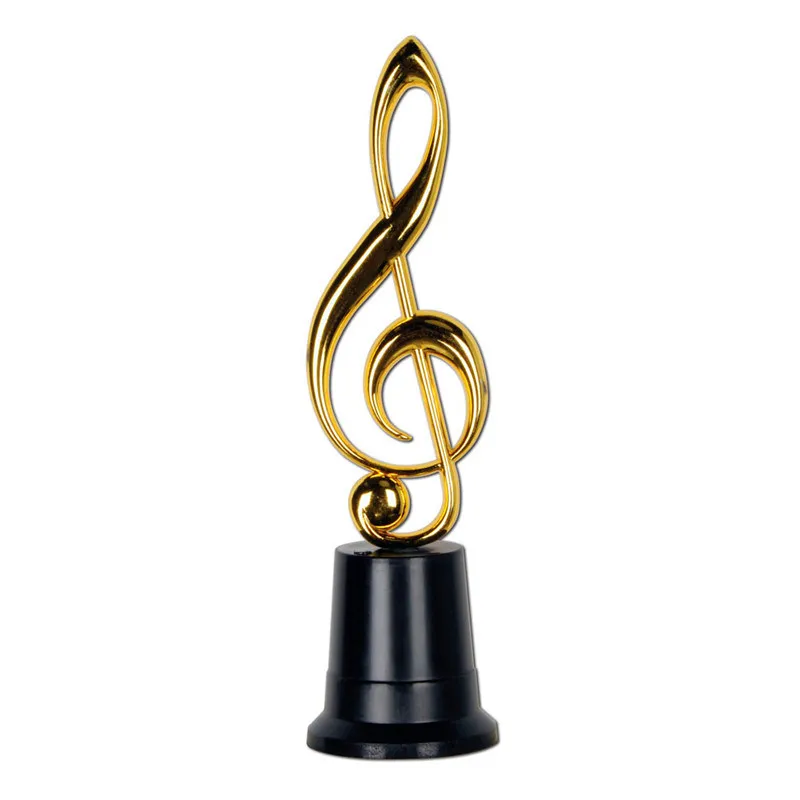 Customized low price gold trophy  and high quality custom oem golden music trophy