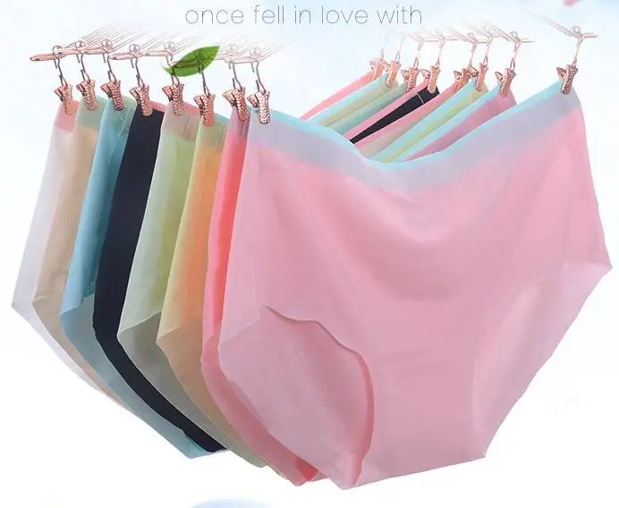 6pcs/Lot Seamless Panties  Girl Brief Lady Elastic Underwear Girls Sweet Color Lady Transparent Underwear Transparant Briefs