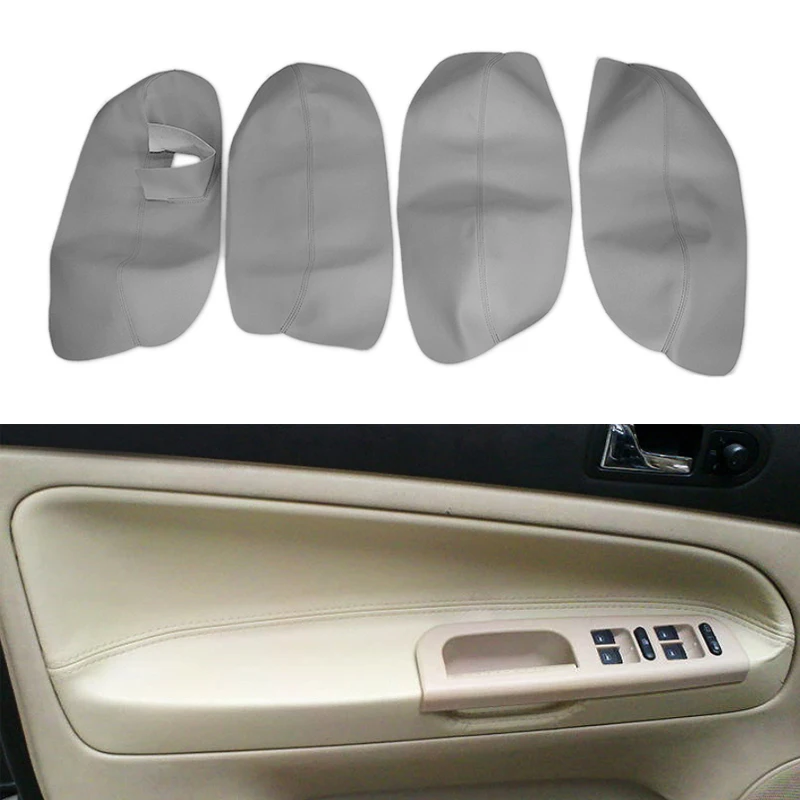 LHD For VW Passat B5 1998 1999 2000 2001 2002 2003 2004 2005 Car Interior Door Handle Armrest Panel Microfiber Leather Cover