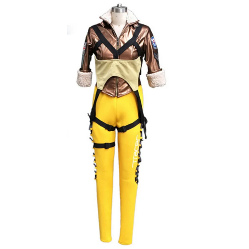 Popular game OW cosplay Lena Oxton Tracer suit soldier 76 Tracer cosplay costume