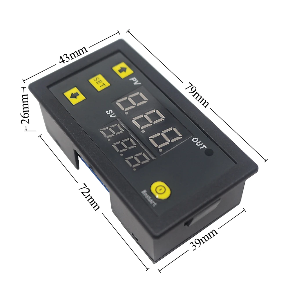 W3230 DC12V 24V AC110V-220V10A Digital Temperature Controller LED Display Relay Output Thermostat Heating Cooling Control Switch