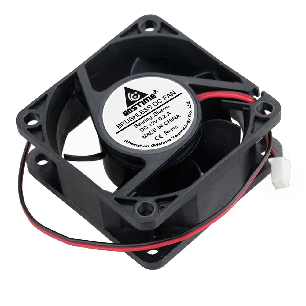 1PCS Gdstime DC 12V 6025s 6cm 60mm x60x25mm 2Pin Brushless PC CPU Computer Case Cooling Fan