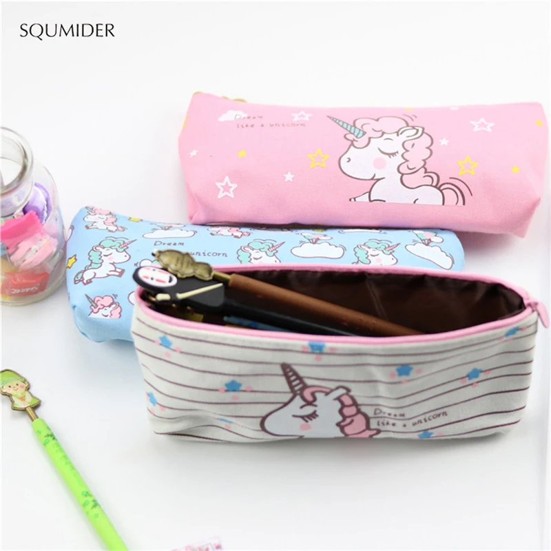 Creative Unicorn Pencil Case Large Capacity Pen Bag Cartoon Bag for Kids Gift Office School Stationery Supplies