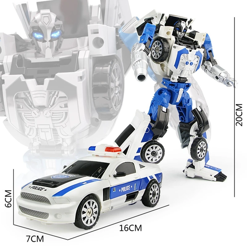 Police car Transformation  Alloy Deformation Robot 2 In 1  Car Model  Vehicle Boys Toys Gift