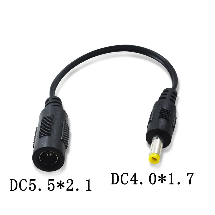 

50pcs High quality brand new DC cable power jack female 5.5mm x 2.1mm plug male 4.0mm x 1.7mm Cable plug adapter