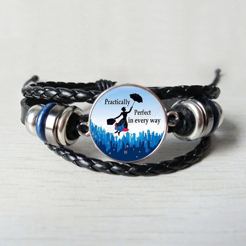 Mary poppins fantasy girl image Leather bracelet handmade bracelet jewelry