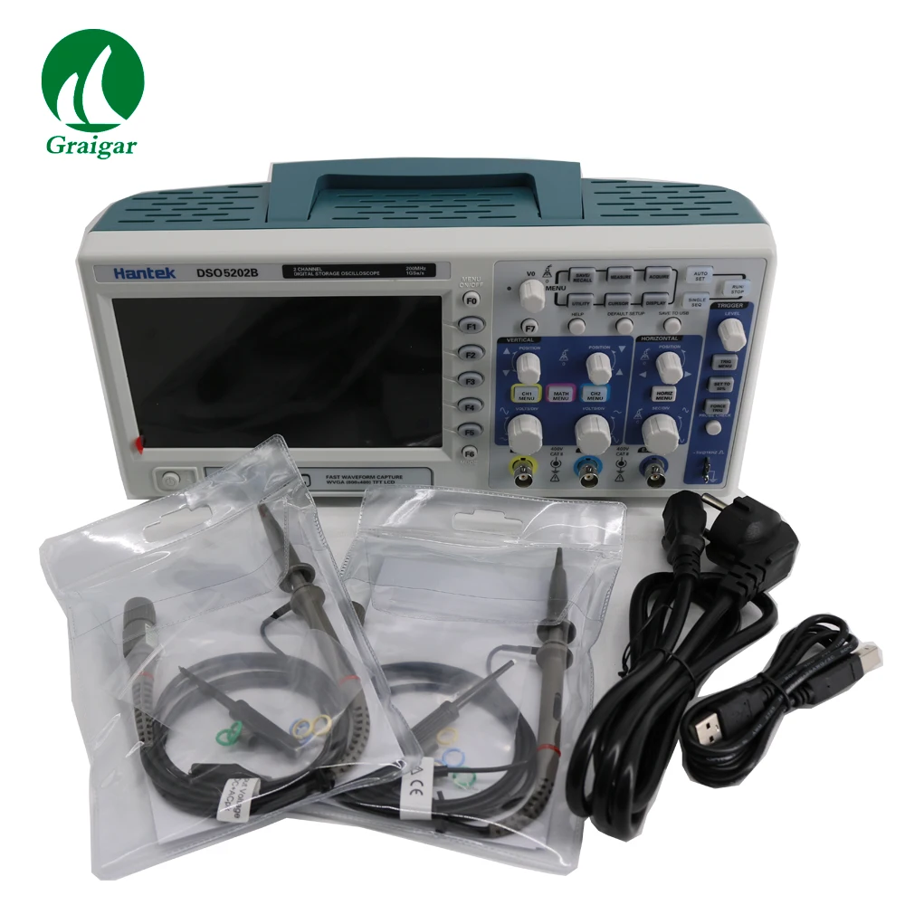 DSO5202B Oscilloscopio Digitale 2 Canali 200 Mhz Palmare Portatile LCD USB Oscilloscopi 1GSa/s Frequenza di Campionamento in Tempo Reale