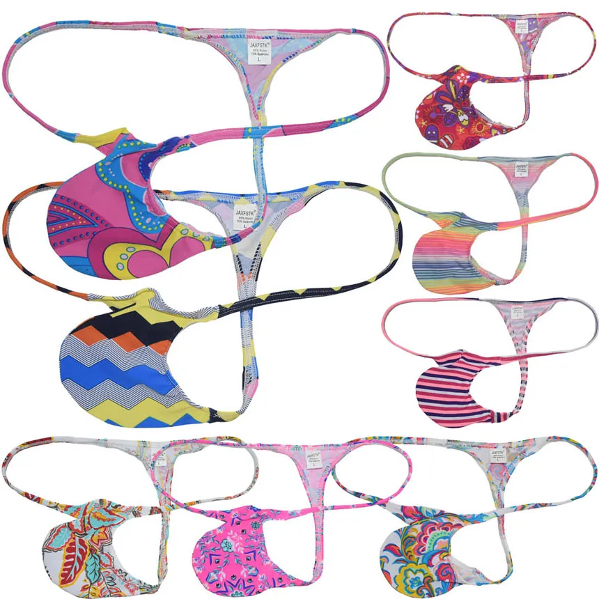 

Men's Micro Thong G string Underwear T-back Tangas Jockstrap String Brief Slip Enhancing Bulge Pouch Single Layer Quick Dry Soft