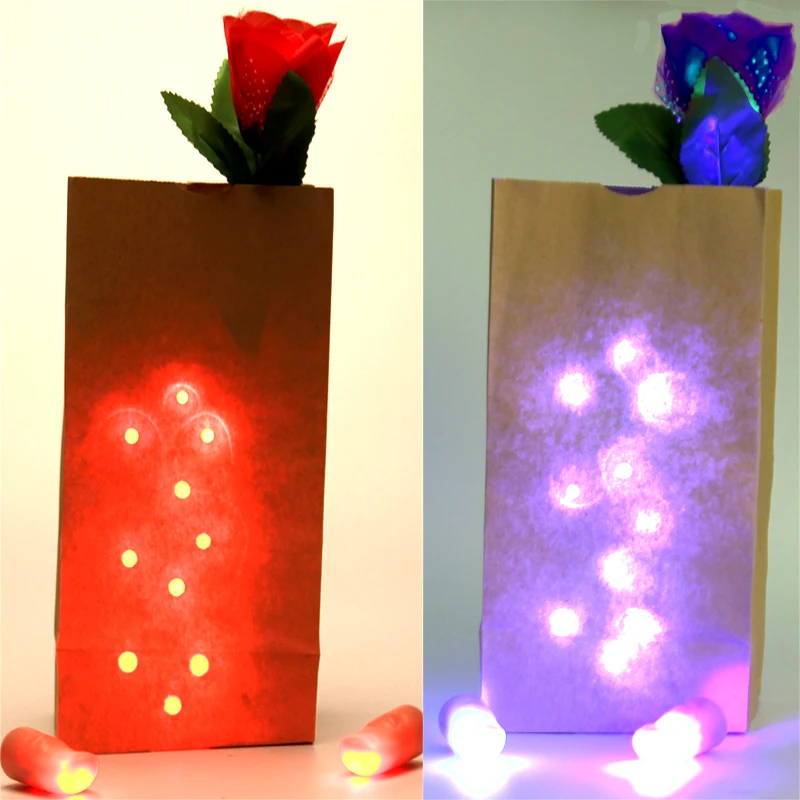 Bag O Lites (Red And Blue ) Magic Tricks Toys Including D\'Light Fingers And Rose Flowers Stage Light Lovers Couples Maigc Props