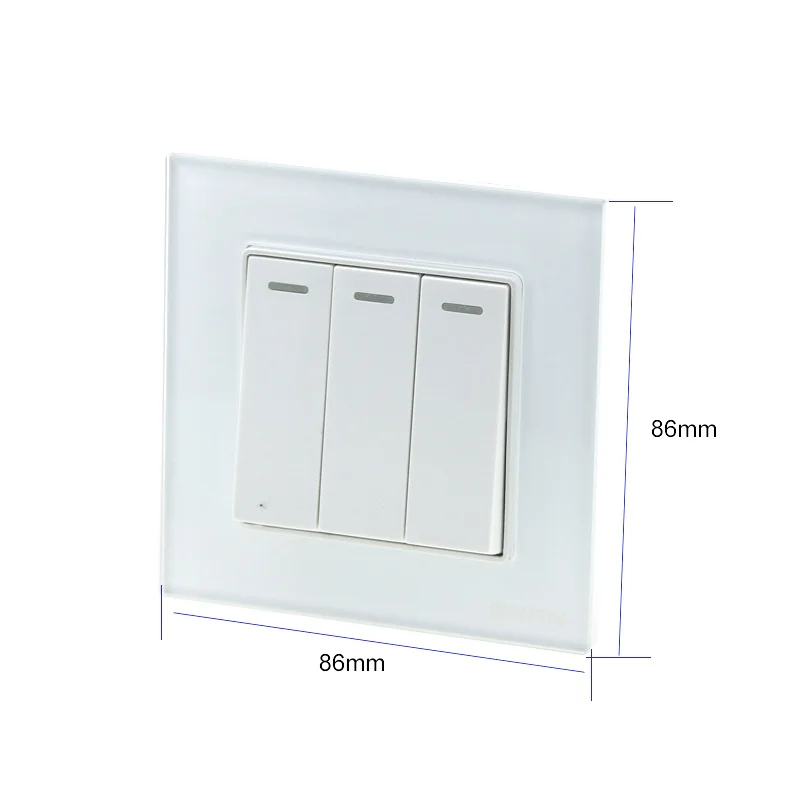 High quality electrician wall triple open single control switch keyboard type 86 three-position light power switch panel