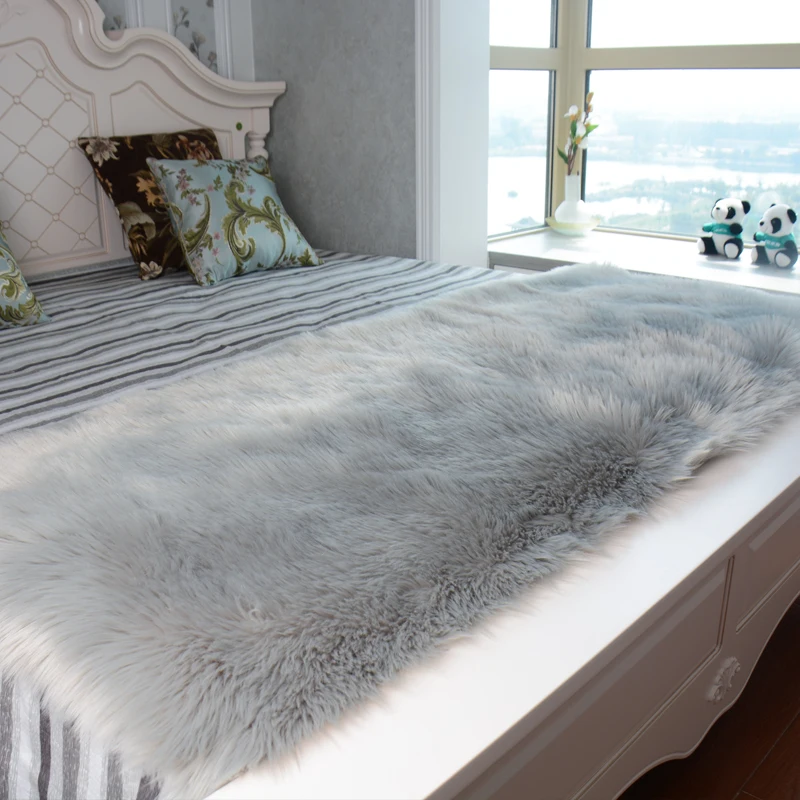 White Faux Fur Rug Soft Faux Sheepskin Carpets for living room Bedroom Big Area Rugs Shaggy Fur Plush Long Hair Solid Mat/Carpet