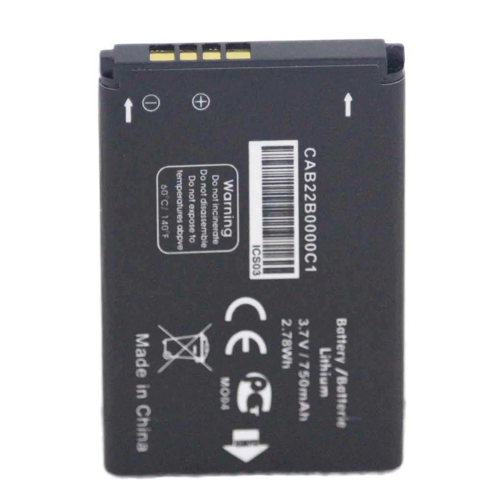 ISUNOO 알카텔 원터치 OT-665 OT-356 휴대폰 교체용 배터리, 3.7V, 750mAh, CAB22B0000C1