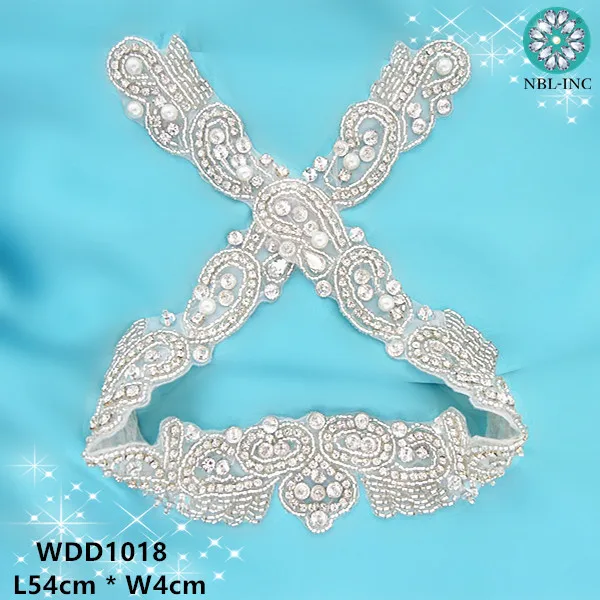 

(30pcs) Wholesale wedding belt silver crystal rhinestone appliques iron on for wedding dresses WDD1018 WDD