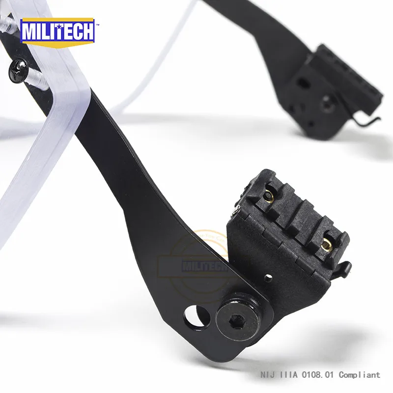 MILITECH NIJ IIIA 3A Bulletproof Visor for PASGT ACH FAST Picatinny Railed Helmet Ballistic Visor For Tactical Rail Helmets