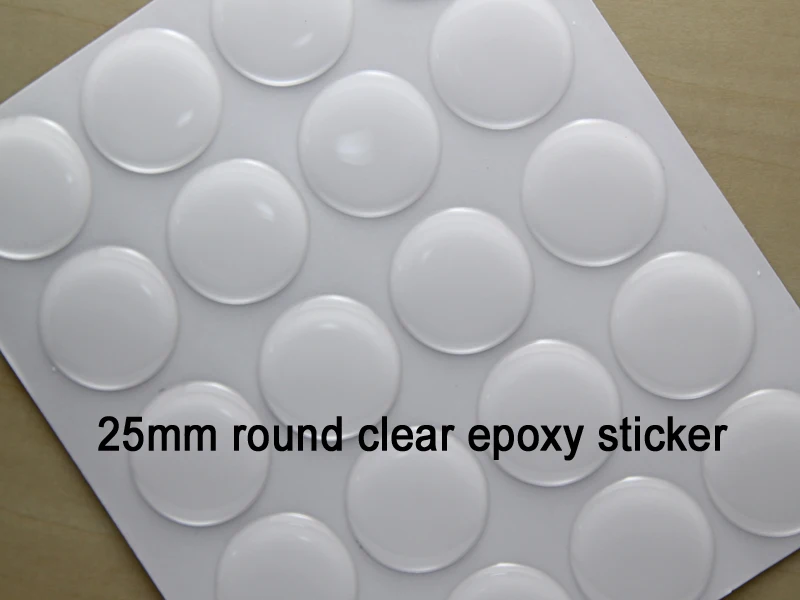 25mm okrągła przezroczysta naklejka epoksydowa efekt 3D łatwa uszczelka DIY rzemiosło tworzenia biżuterii na kapsle do butelek
