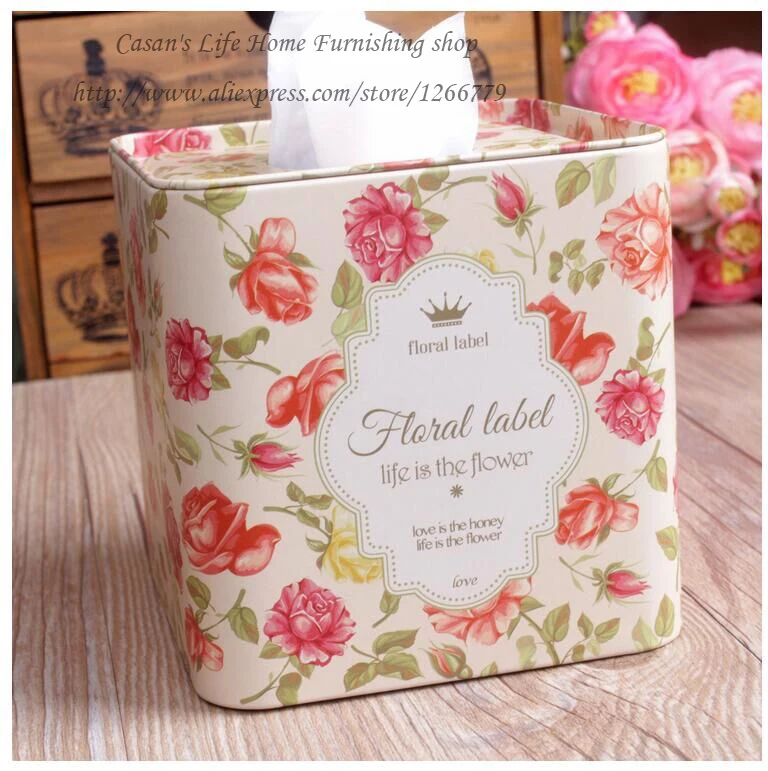 2016 NEW HOT SALE Pastoral style classic iron series Tissue box,square and circle modelling Tissue boxes/iron Tissue boxes