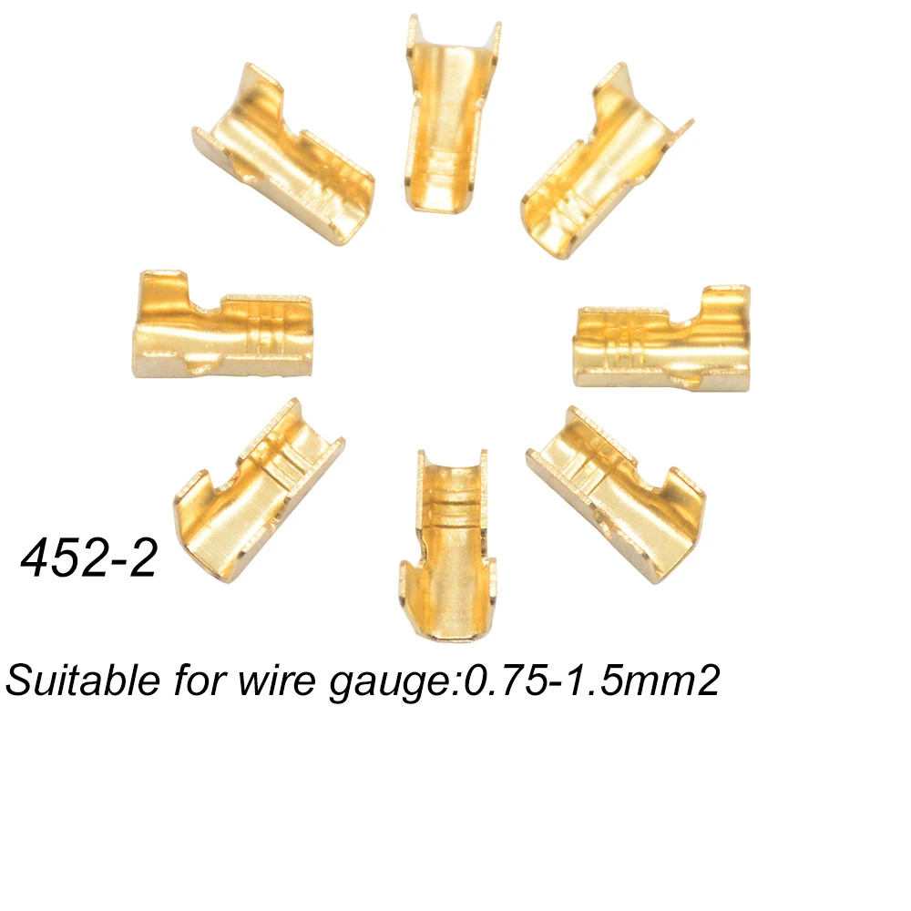 100pcs/lot  452-2  U-shaped terminal tab cold inserts connectors / terminal connector cable / wire cable lug,0.75-1.5mm2