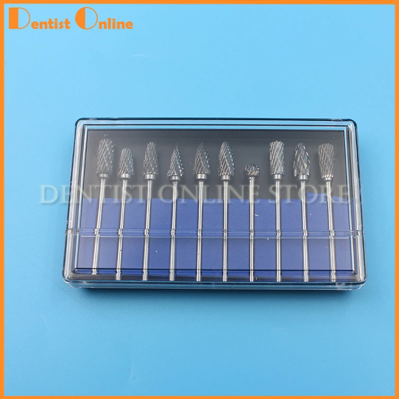 10pcs Dental Tungsten grinding head Steel Carbide Burs Drills 2.35mm Dental Burs To Avoid Reciprocating Cutting