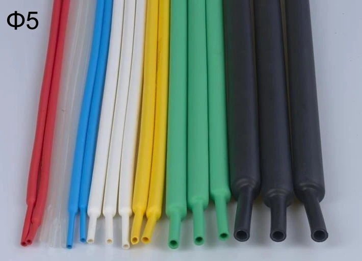 

1M 5mm Dia Red Black Gray White Blue Soft Flexible Cable Sleeve Insulation Heat Silicone Rubber Shrinkable Tubing Shrink Tube