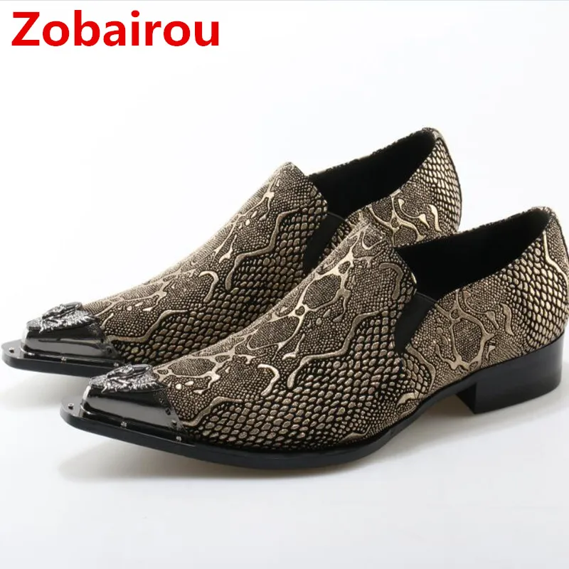 

Zobairou Italian Mens Shoes Brands Metal Cap Men Velvet Shoes Fashion Pointy Toe Men Loafers Wedding Party Noble SlipOn Men Flat