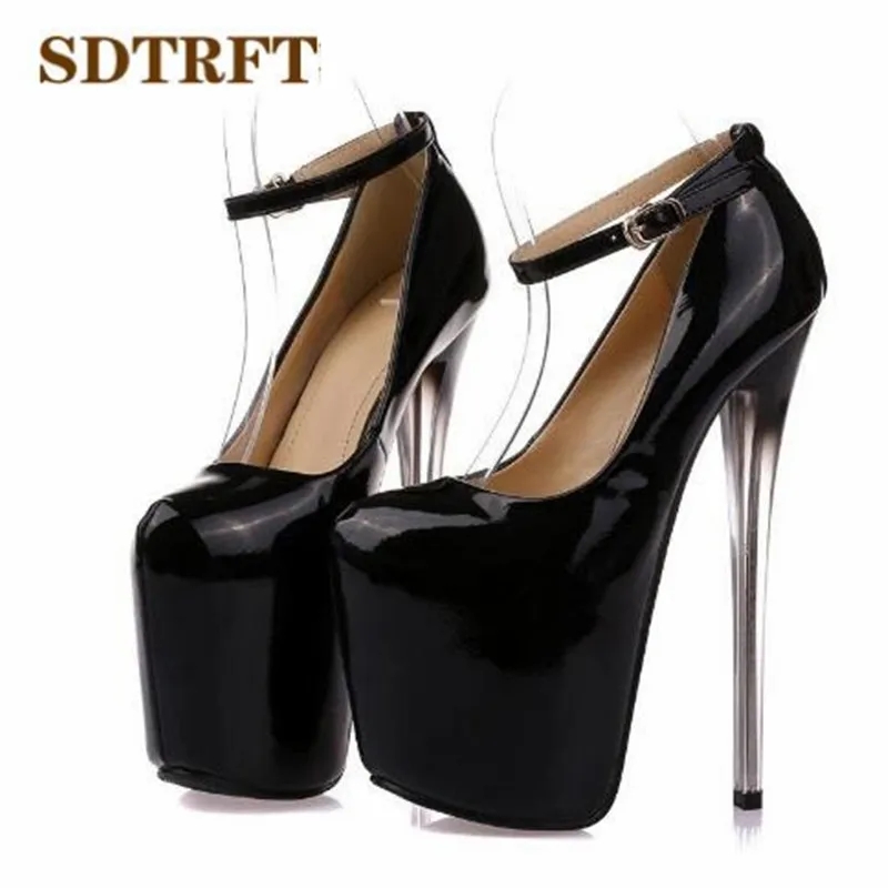 Crossdresser Plus:34-43 Spring/Autumn 22 19 16cm thin high heels sexy Patent Leather club pumps women wedding shoes Stilettos