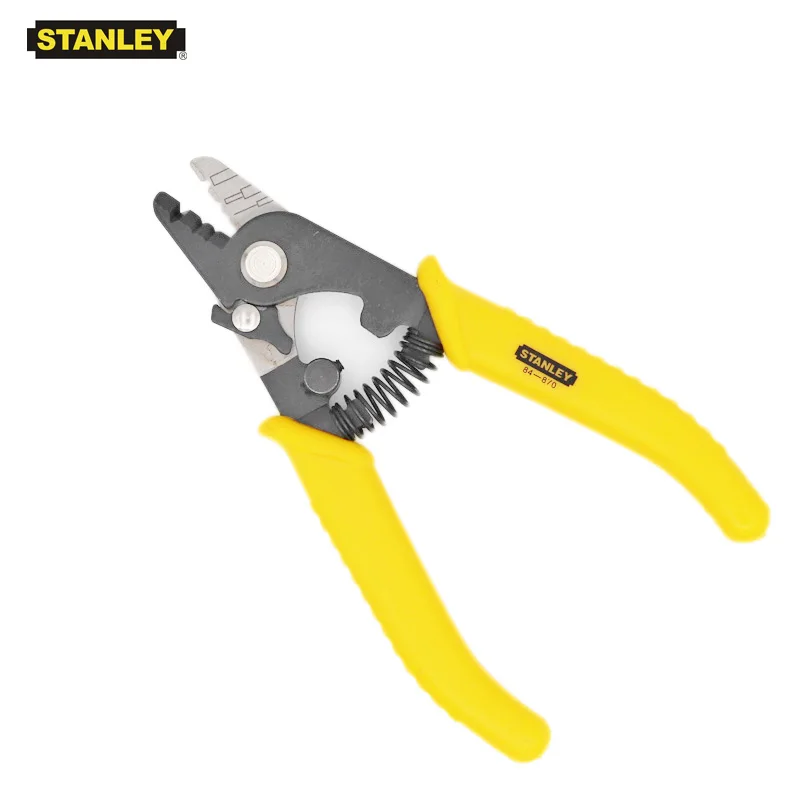 Stanley 1PC 6 inch fiber optic stripping tool with yellow plastic dipped handle stripper tools for 0.125/0.25mm carbon steel SK5