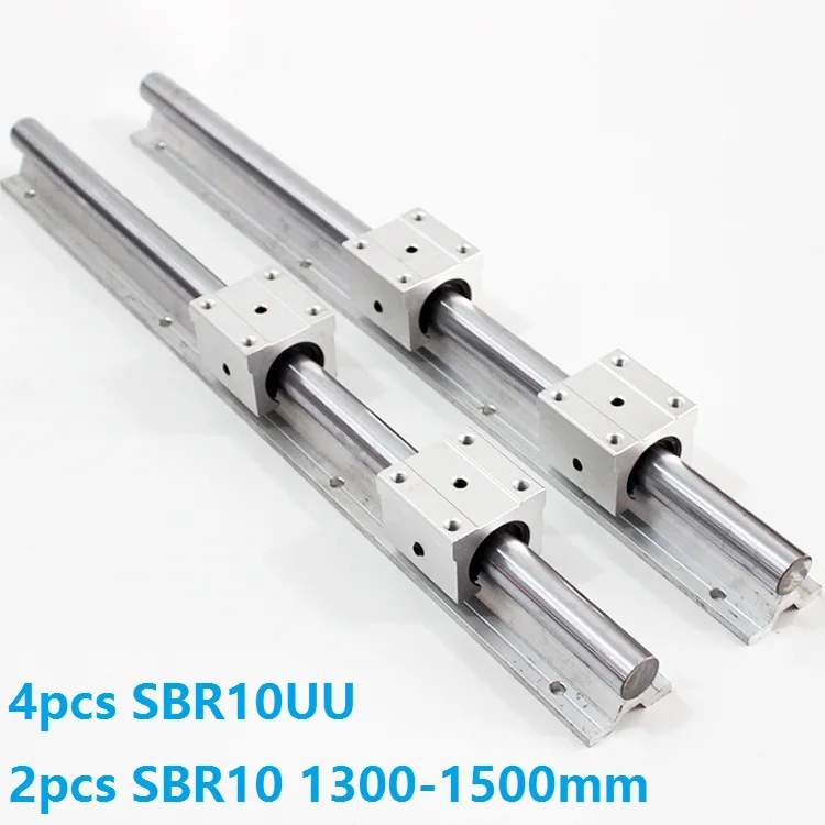 

2pcs SBR10 1300mm/1400mm/1500mm support rail linear guide + 4pcs SBR10UU linear bearing slide blocks for CNC router parts