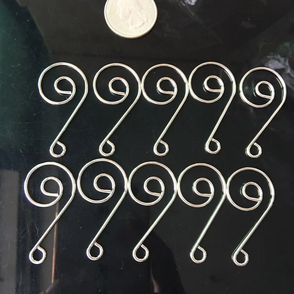 20 adet gümüş avize parçaları lamba kristal prizma boncuk bağlayıcı Metal salyangoz kanca DIY