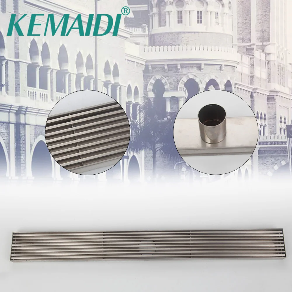 KEMAIDI Stainless Steel Brass Bathroom Shower Drain Floor Drain Trap Waste Grate Grid Strainer Waste Drain