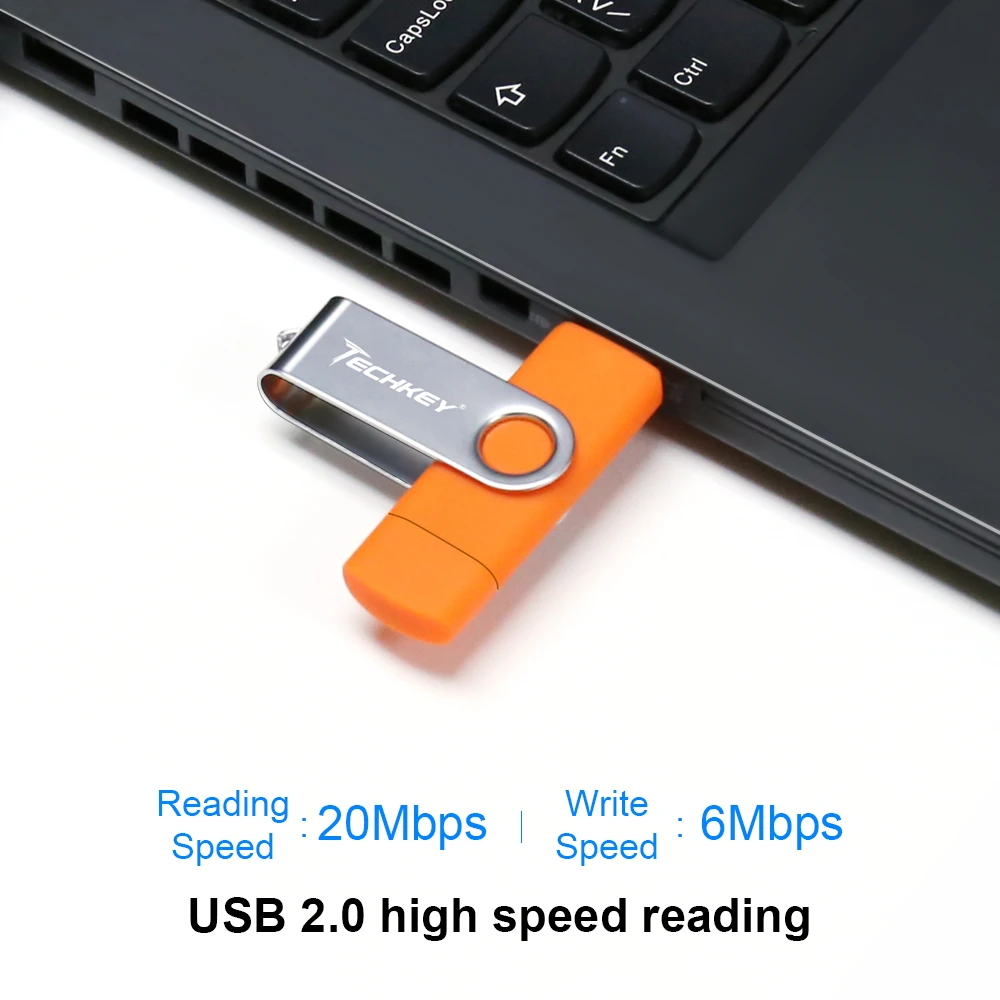 OTG Usb Flash Drive Techkey 8gb 16gb 32gb Pen drive 64gb 128gb флешка mobile phone flash memory stick Multifunctional pendrive