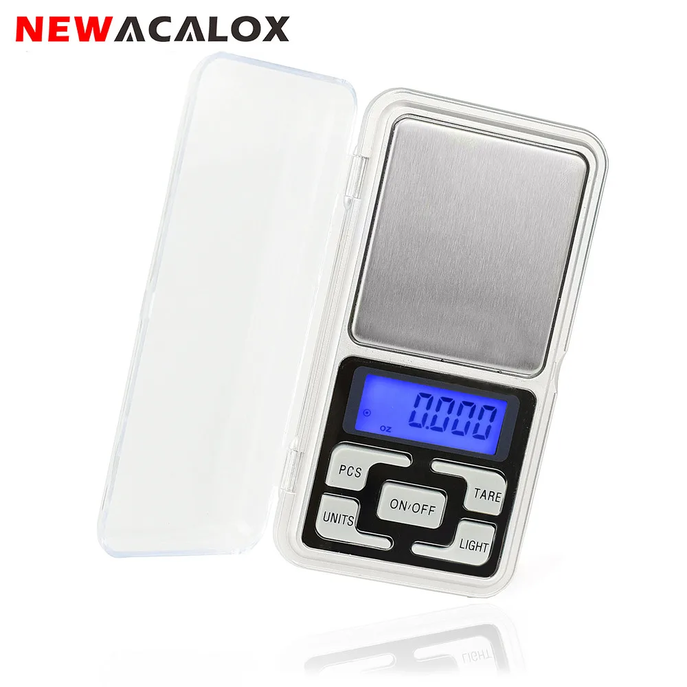 NEWACALOX 200g/500g Digital Pocket Gram Scale 0.01g/0.1g  Accuracy Small Food Scale, Jewelry Scale, Ounces Grains Scale