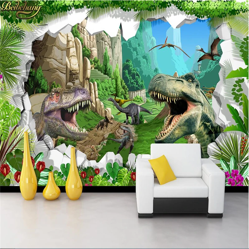 beibehang Custom Photo Wallpaper Mural Ancient Dinosaur Times 3D TV Sofa Living Room Restaurant Background Mural papel de parede