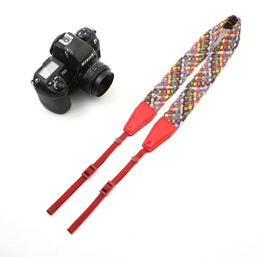 cam-in 8676-2 Soft cotton hand-woven camera strap Digital SLR camera lanyard Shoulder straps Adjustable length