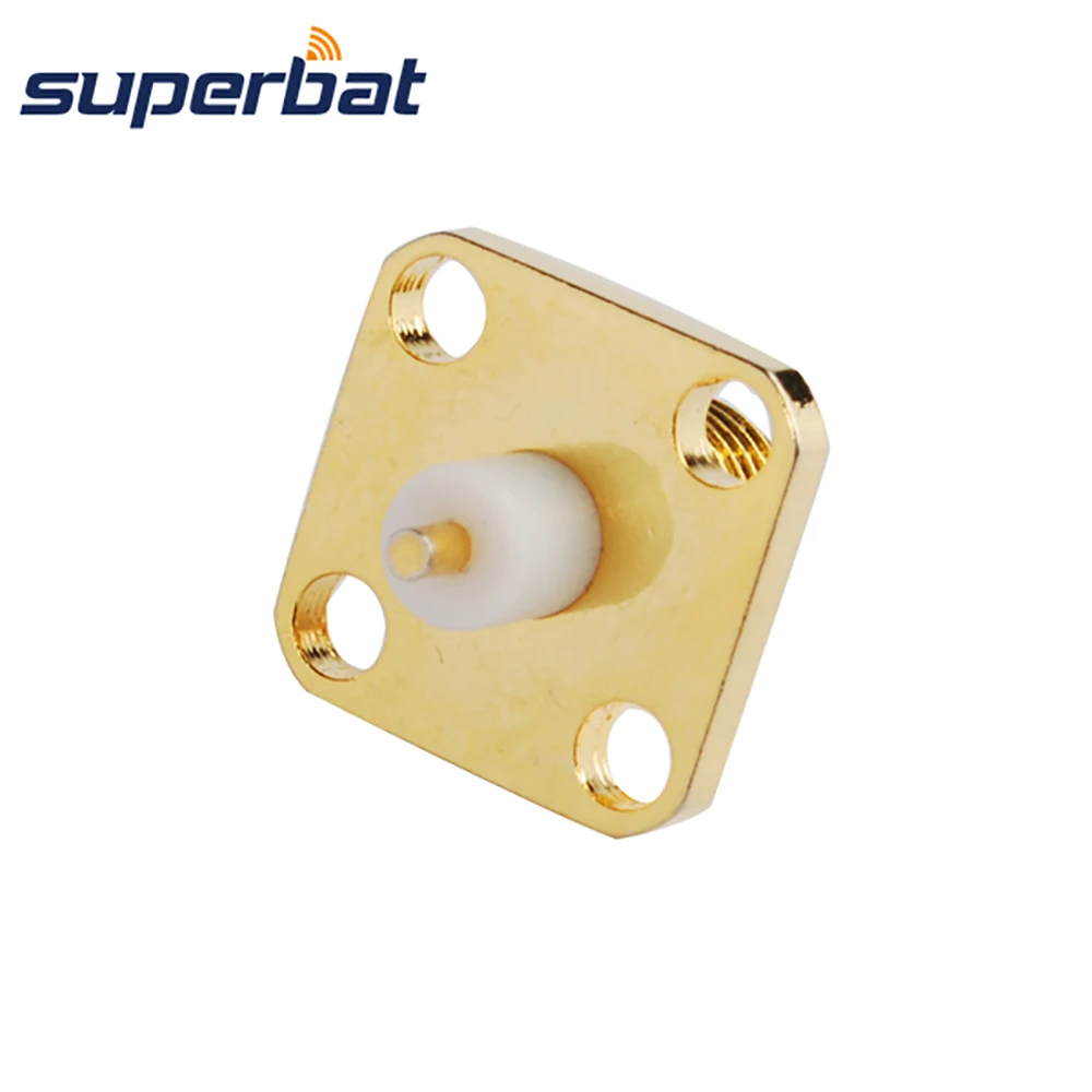 Superbat RP-SMA Female (male pin) Panel Mount 4 hole Solder with 4mm Dielectric&Solder RF Coaxial Connector