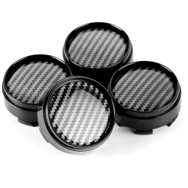 4 Pcs Black Carbon Fiber Wheel Center Rim Cap Cover for Ford F-150 18