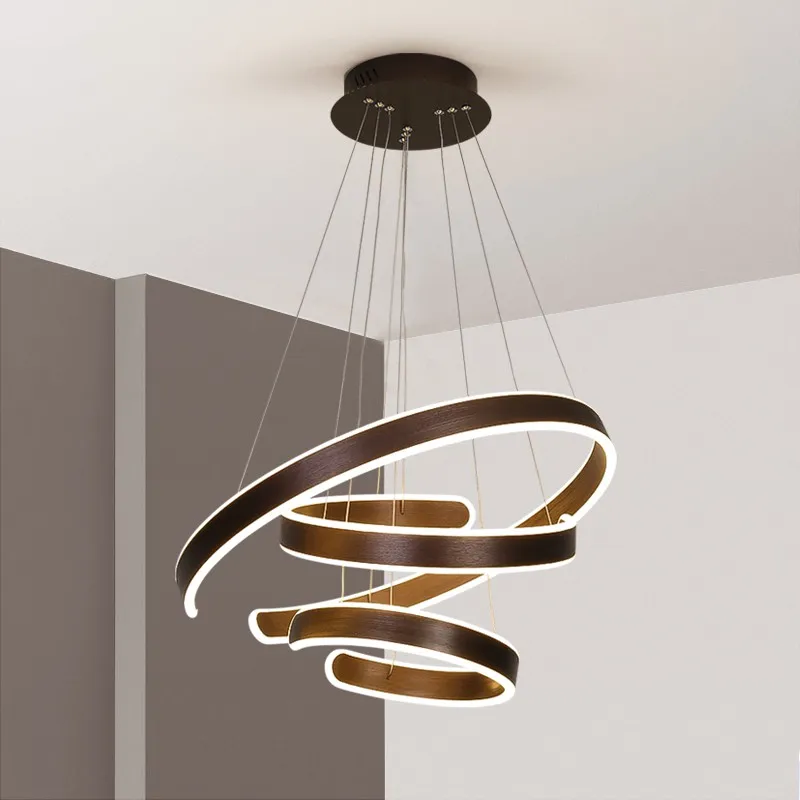 Modern LED Pendant Lights Fashion Aluminum Light Fixture 3 Rings Hanging Lamp Bar Bedroom Lamparas De Techo Colgante Moderna