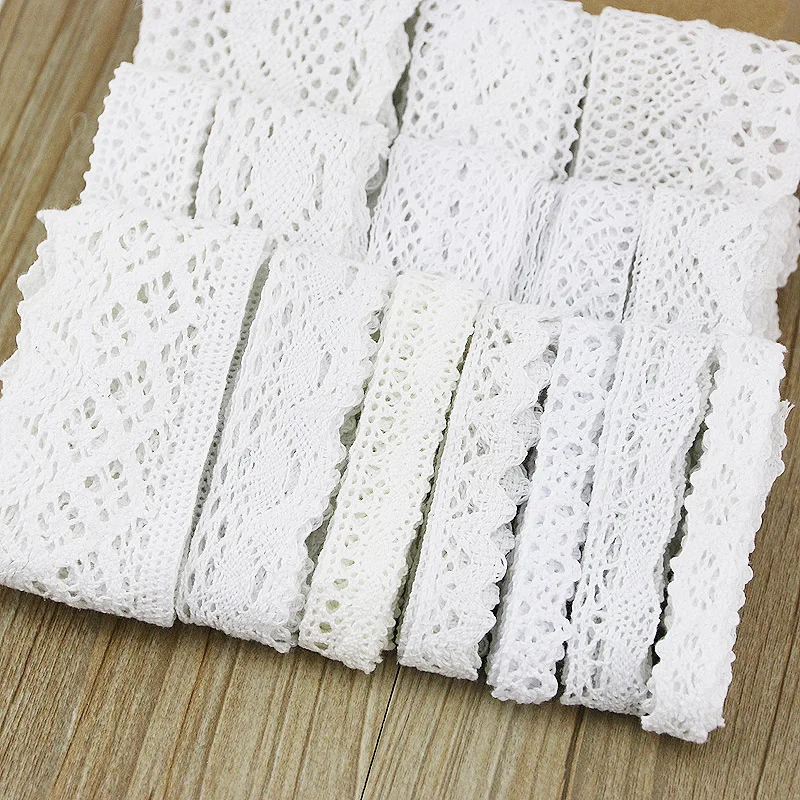 (5 meters/roll) White Cotton Embroidered Lace Net Fabric Trim DIY Sewing Handmade Craft Ribbon Materials