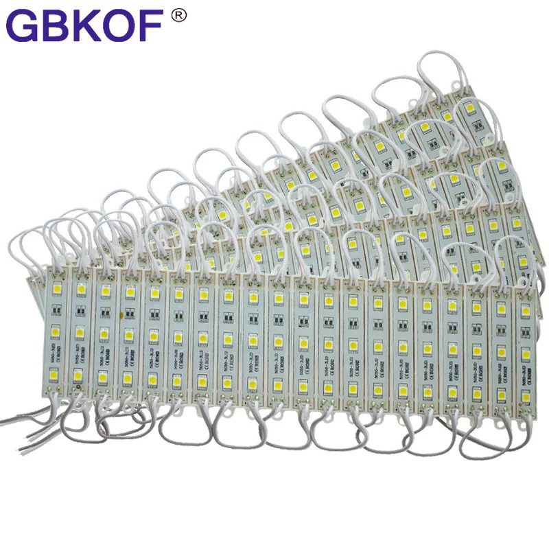 10PCS 5050 SMD 3LEDs LED Module White/Warm White Waterproof Light Advertising lamp DC 12V Wholesale