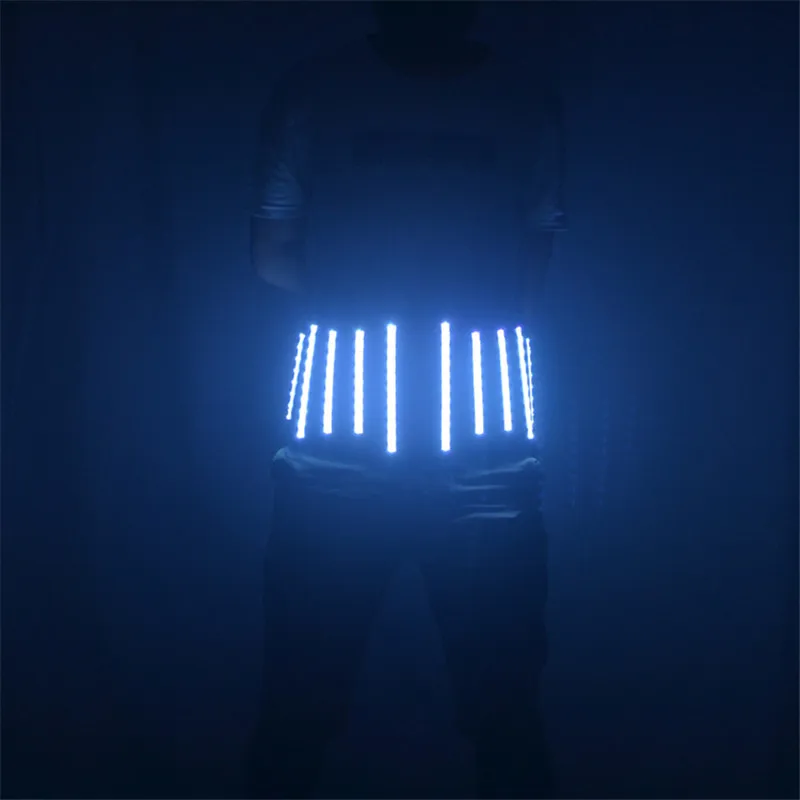 P17 Disco dance led belts colorful light robot men wears belts RGB luminous stage glowing costume dj show clothe party outfits