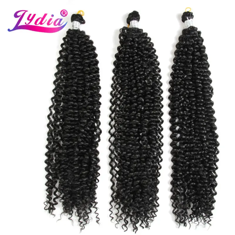 Lydia Freetress-extensiones de cabello sintético, 28 ", 3 unidades por lote, gancho de ganchillo a granel