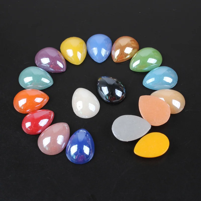 17 Color Ceramic Beads Half water drop Mix color 4mm-18mm 6 Sizes DIY Craft Flatback Pearls Stones Nail art free shipping