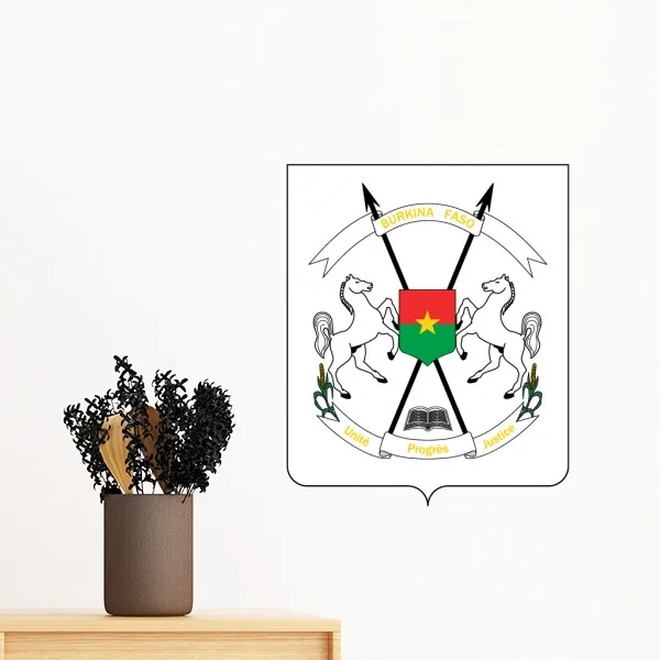 Ouagadougou Burkina Faso National Emblem Removable Wall Sticker Art Decals Mural DIY Wallpaper for Room Decal