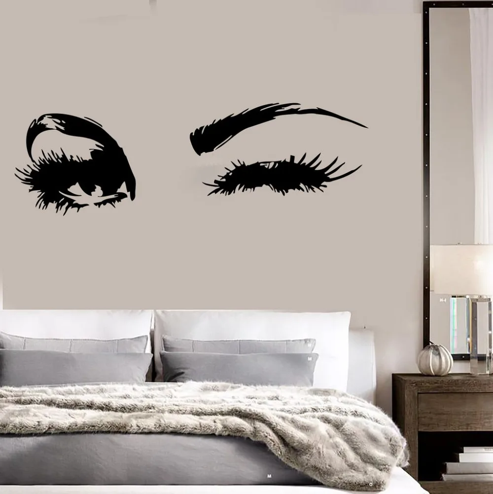 Big Eye Lashes Wink Wall Stickers Beautiful Eyes Wallpaper Decor Wall Art Mural Vinyl Decal Sticker Decor Bedrooms  SA145