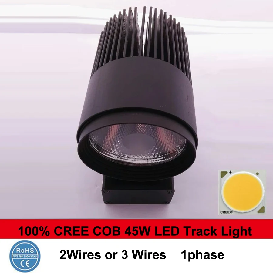 LED 트랙 라이트 COB 모던 스포트라이트 벽 조명, 철도 레일 산업용 주방 의류 신발 상점 램프, 50W