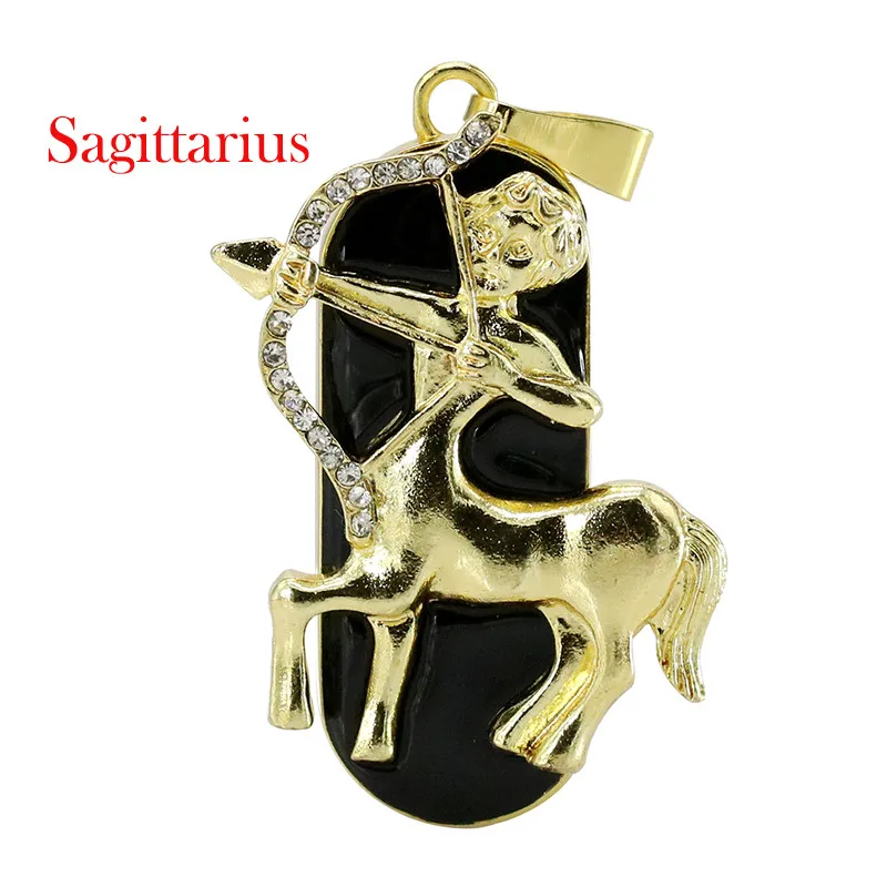 Pen drive usb 16gb 32gb, piscinas usb, gemini de cristal de metal, adorável sinal usb 2.0 u drive de doze constelações colar usb flash drive